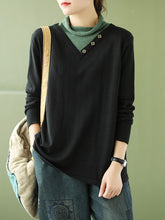 Women Retro Turtleneck Pullover Color Block Knitted Sweater